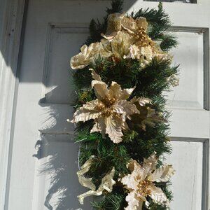 Christmas decor multi functional mantel, table, door green branches